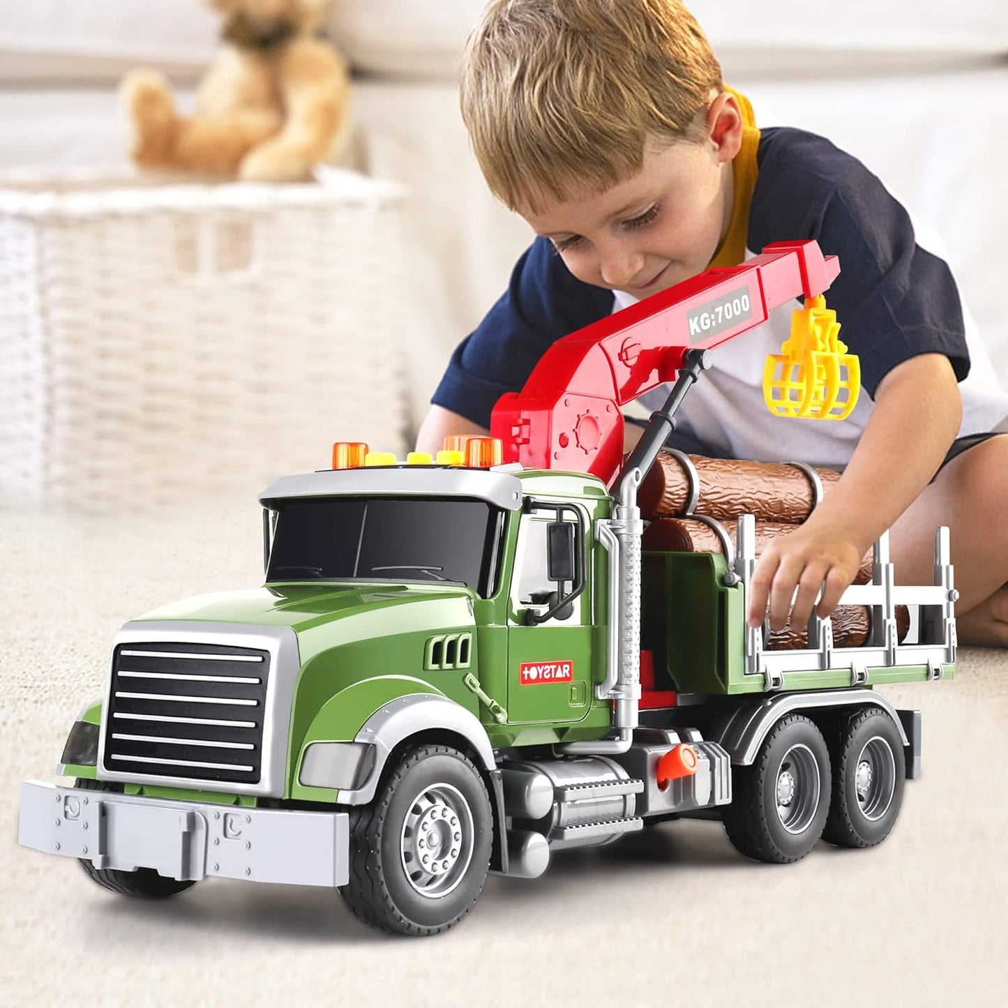 Dwi Dowellin Large Timber Truck: Ultimate Fun for Boys 3-7 Years!