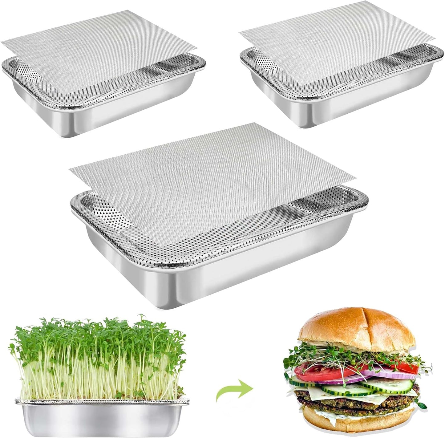 Stainless Steel Sprouts Growing Kit for Microgreens and Seeds