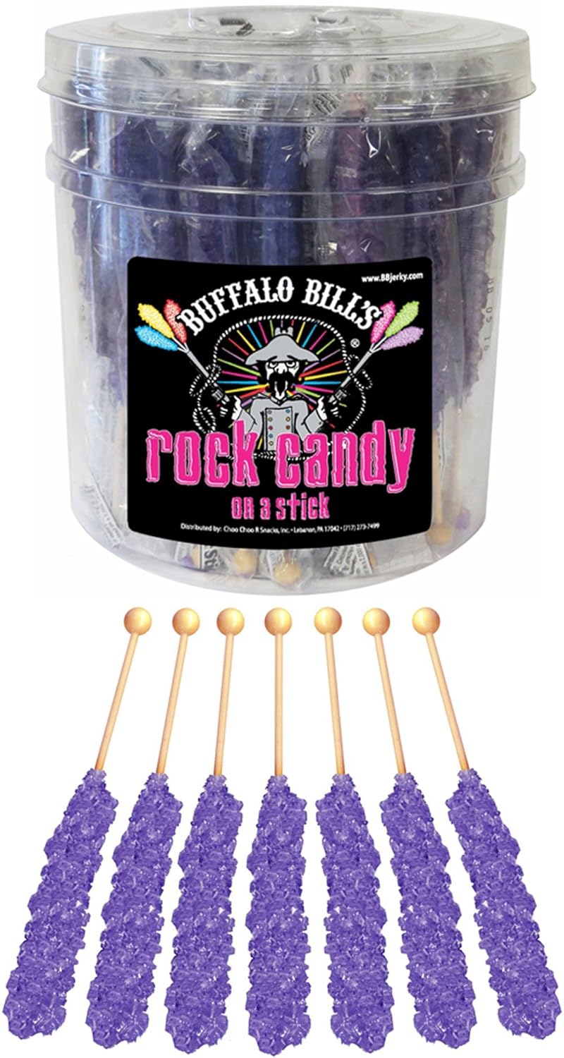 Buffalo Bills Grape Rock Candy Sticks for Nostalgic Treats