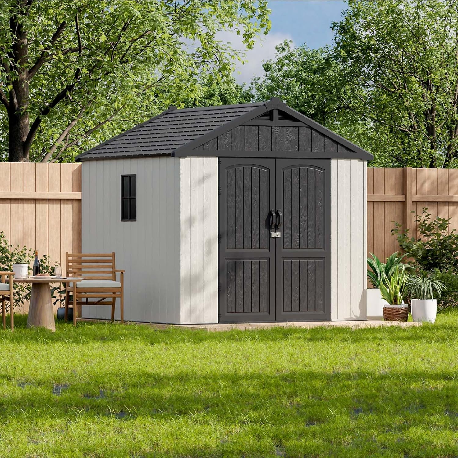 Patiowell 8x8 FT Outdoor Storage Shed for Garden Tools & More