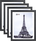 VCK 16x20 Poster Frame 4 Pack Black Solid Wood - Elegant Woodgrain