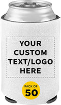 Custom Collapsible Can Coolers 4mm Set of 50 - White Bulk Pack