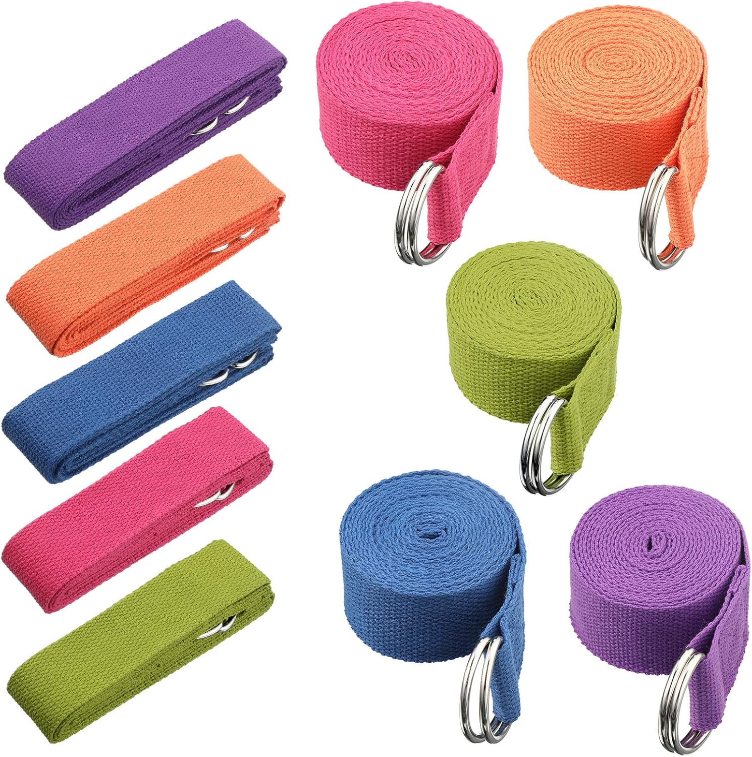 Adjustable 8ft Yoga Strap for Stretching & Fitness
