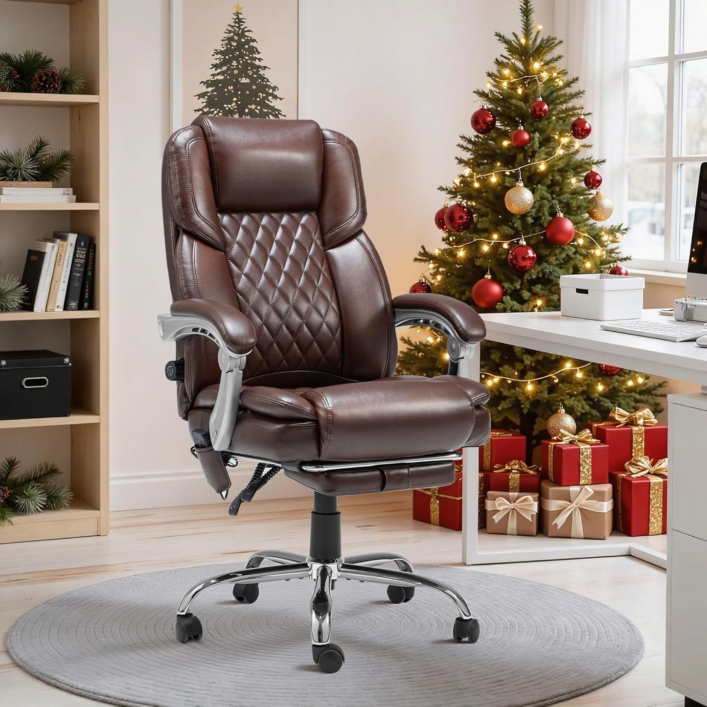 HOMREST Heated Executive Office Chair with Massage and Lumbar Support