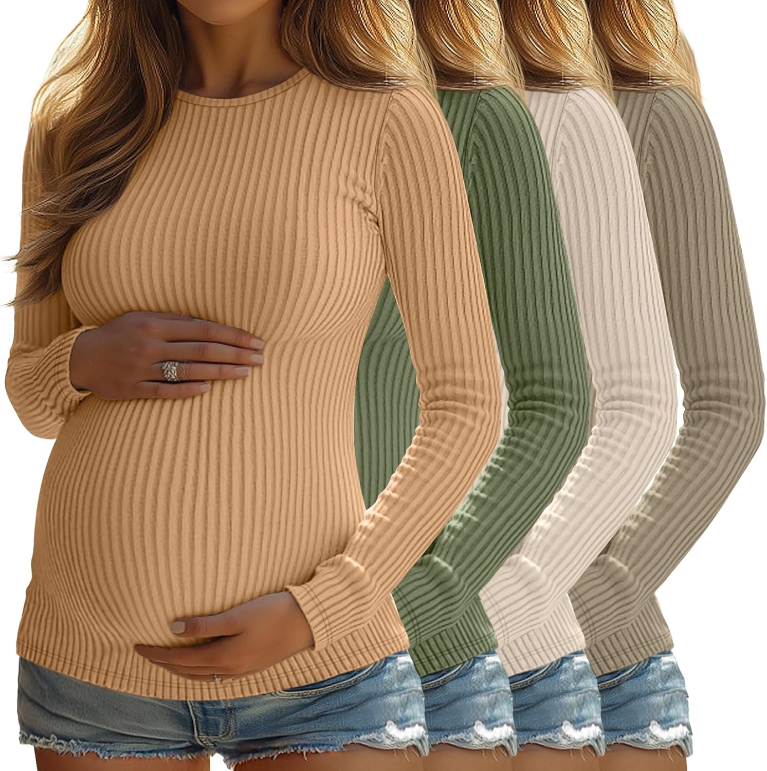 4 Pack Womens Maternity Shirts for Comfort and Style