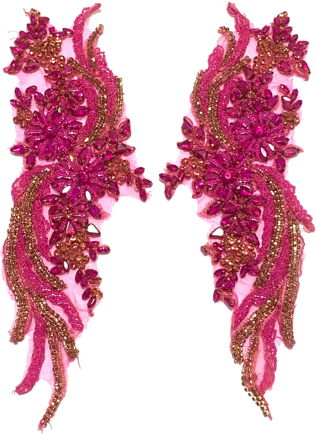 Hand-Made Beaded Rhinestones DIY Clothing Appliques Patch