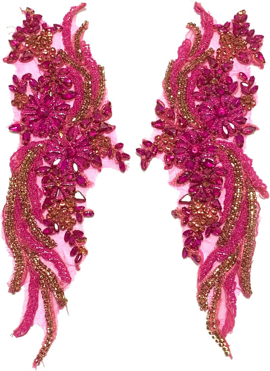 Hand-Made Beaded Rhinestones DIY Clothing Appliques Patch