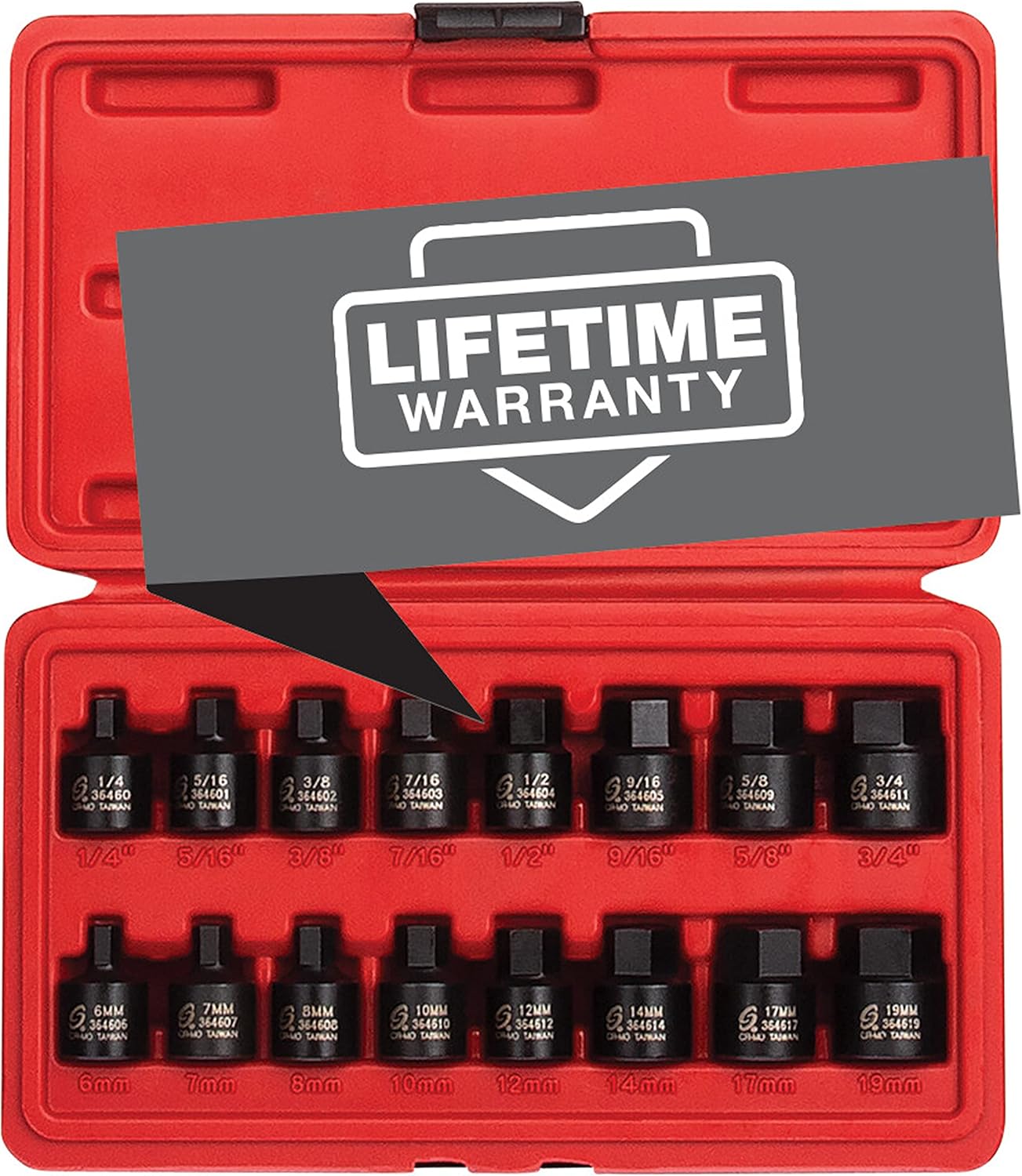 Sunex 3646 Low Profile Impact Hex Driver Set - 16 Piece Set
