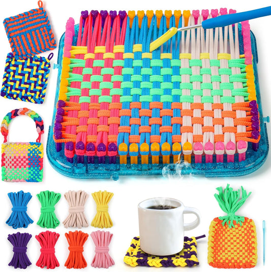 IQKidz Weaving Loom Kit for Creative Arts and Crafts Fun