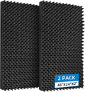 2 Pack Sound Proof Foam Panels 48in x 24in x 2in - High Density