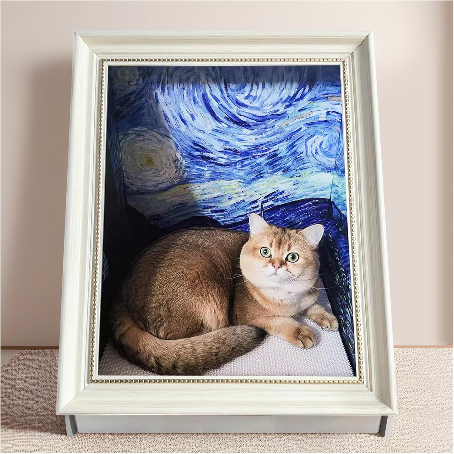 Texsens 3-in-1 Cat Scratcher Art Frame for Cozy Cat Lounge
