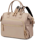 Convertible Diaper Bag Tote with 14 Pockets - Wide Open Top (Mocha