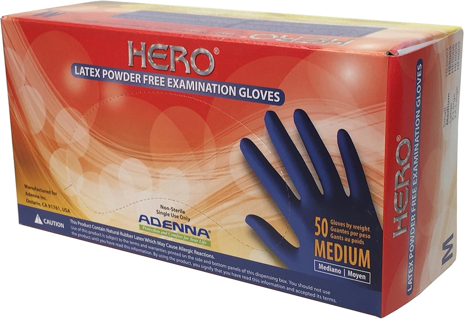 Adenna HERO005 Latex Gloves 14 mil - Medical Grade, Blue - Box of 50
