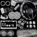 NBTEPEM 27 PC Bling Car Accessories Set for Women - Sparkly Interior