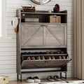 Shoe Cabinet with 2 Flip Drawers Narrow Shoe Storage Organizer - Slim