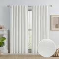 90 Inch Blackout Linen Textured Curtains for Bedroom and Living Room