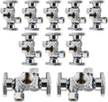 1/4 Turn Dual Compression Angle Stop Valve 10-Pack - Durable Chrome