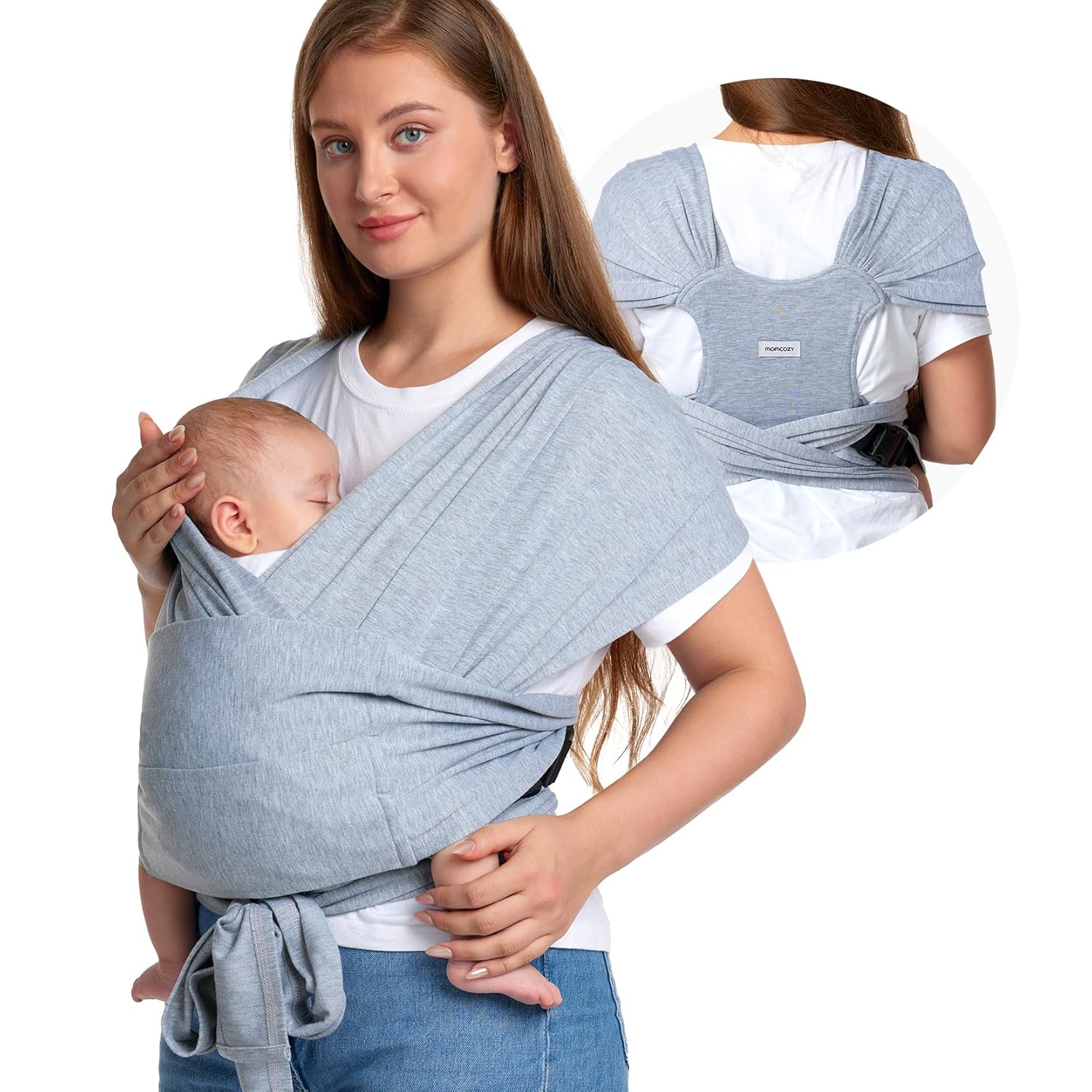 Momcozy Baby Wrap Carrier for Newborns to Toddlers 8-35lbs