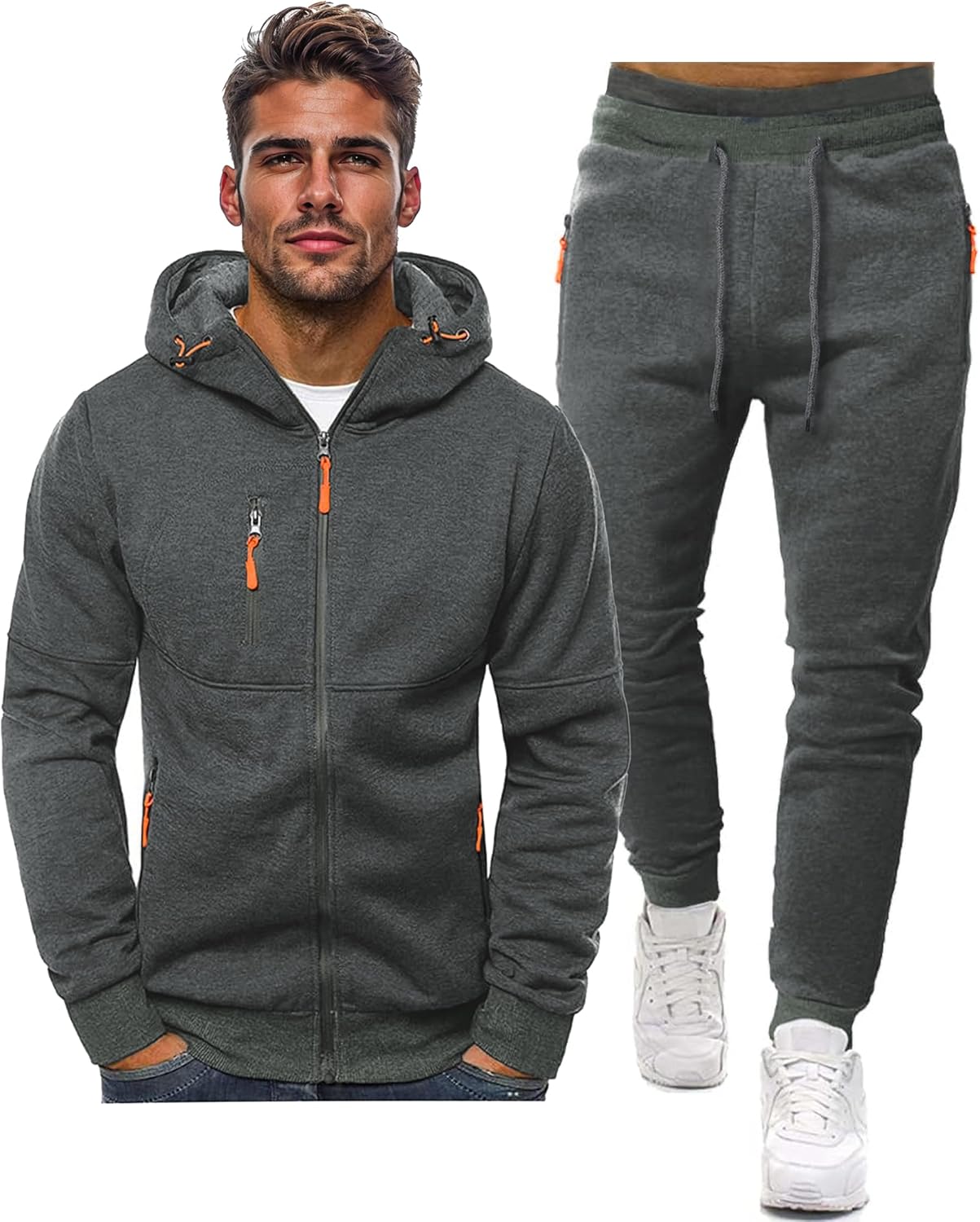 Hakjay Sweatsuits for Men: Cozy 2 Piece Hoodie Jogging Set