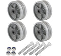 4 in x 2 in V Groove Cast Iron Caster Wheel Set - 3200 lb Capacity