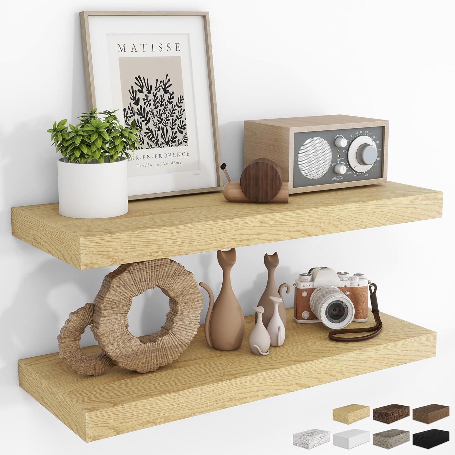 31.5Inch Floating Shelves for Wall - Rustic Wood Storage Solution