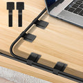 Desk Cable Management 48 PC Black Sticky Back Cable Ties - Reusable