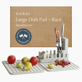 Collapsible Dish Drying Rack with Instant Dry Stone Mat - Space Saving
