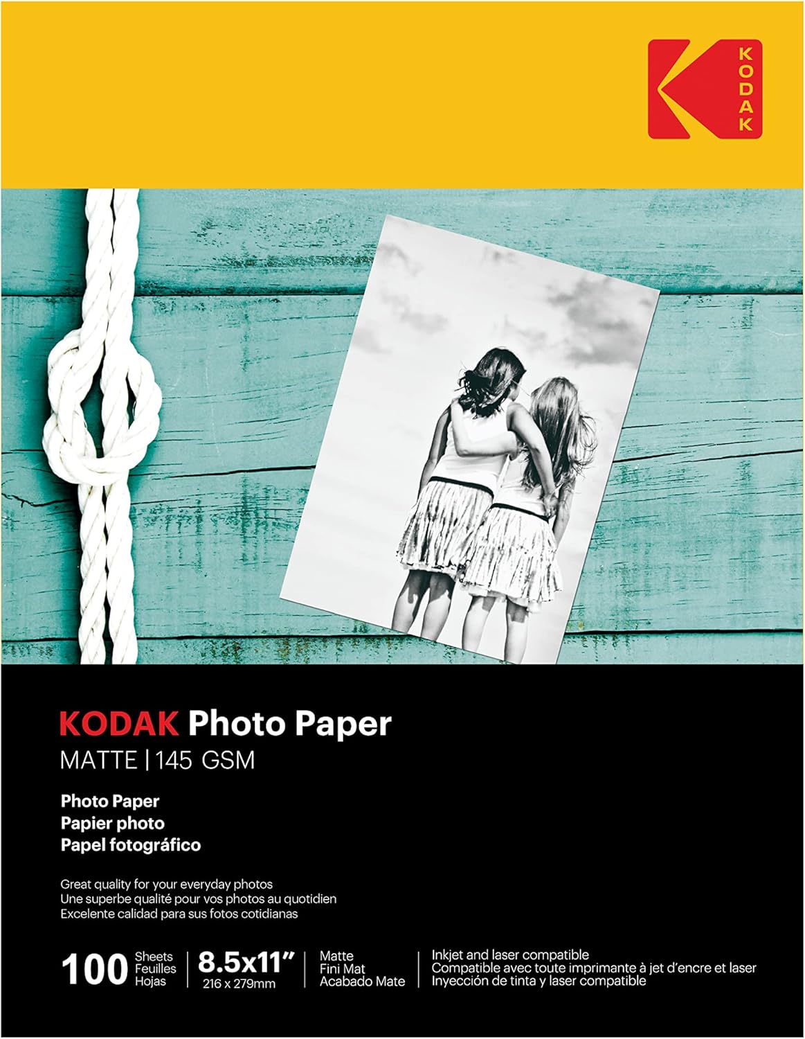 Kodak 8.5x11 Matte Photo Paper - 100 Sheets for Vivid Prints!