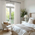 COMON HOME 100 Inch Wide Pinch Pleated Linen Curtains