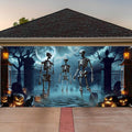 Preboun Halloween Garage Door Cover 7 x 16 ft - Spooky Outdoor