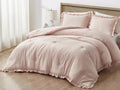 Nora Ruffled Edge Soft Washed Microfiber Comforter Set - Twin