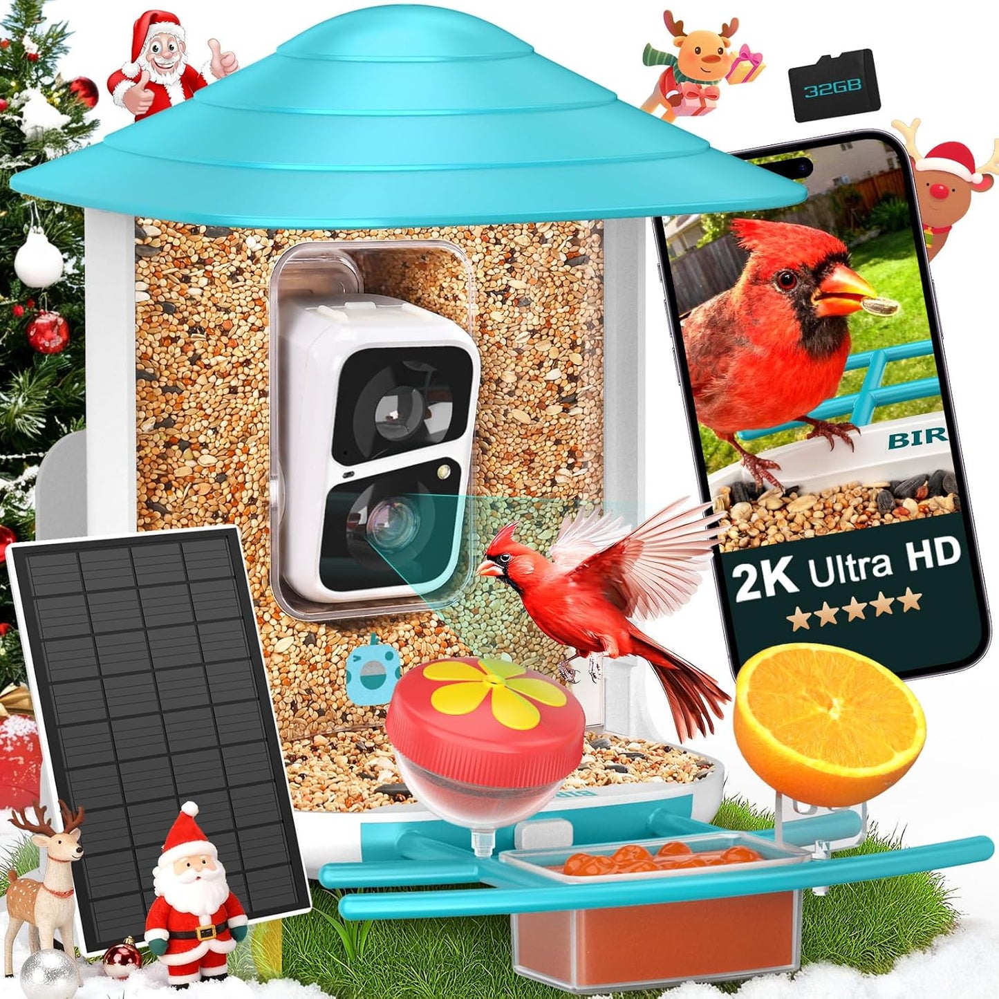Birdsnap TUC Bird Feeder with Camera 2K HD for Bird Lovers