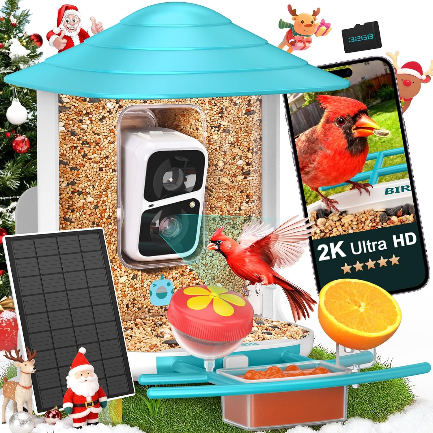 Birdsnap TUC Bird Feeder with Camera 2K HD for Bird Lovers