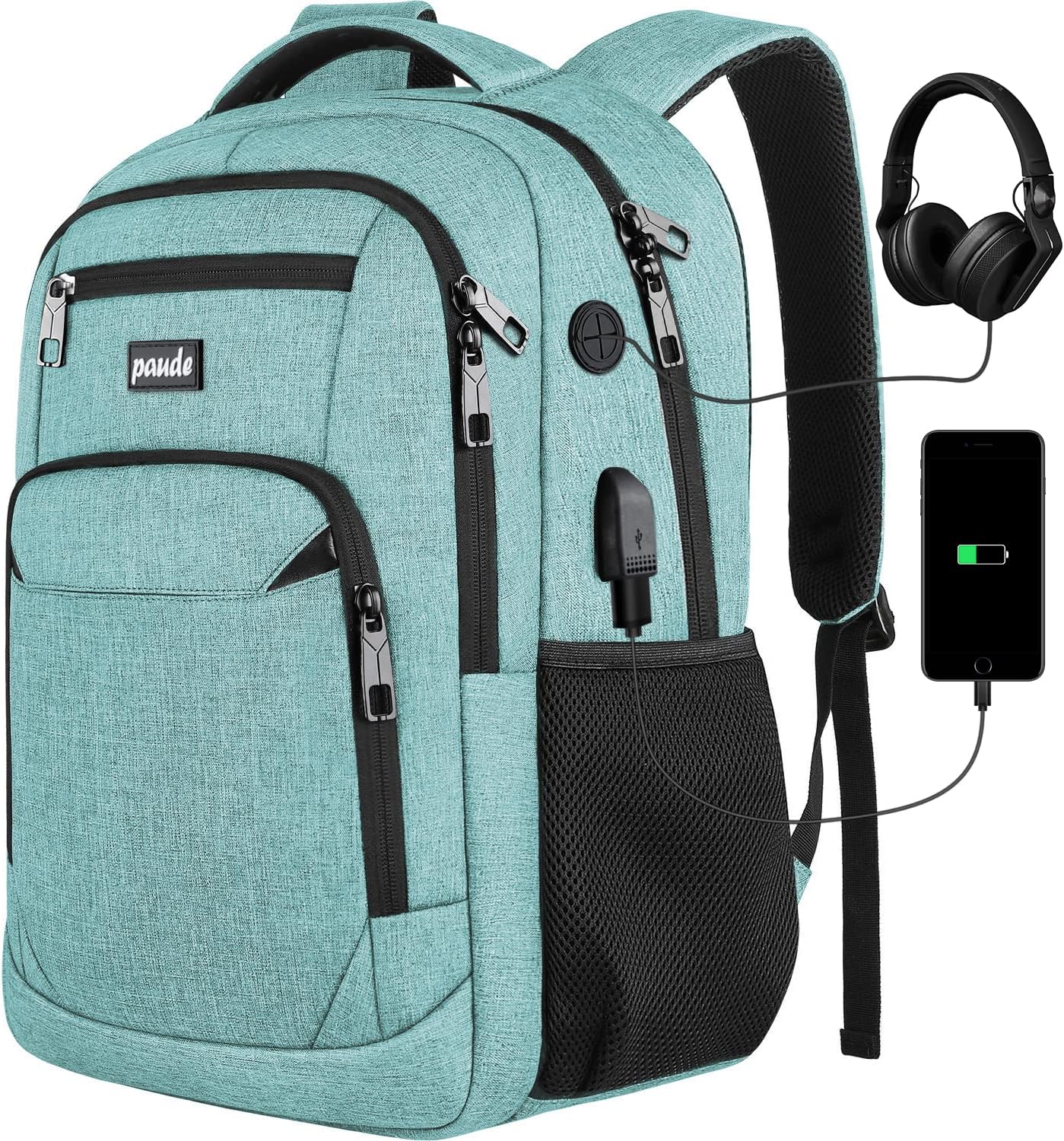 Paude School Backpack for Teens with USB Port and Large Capacity