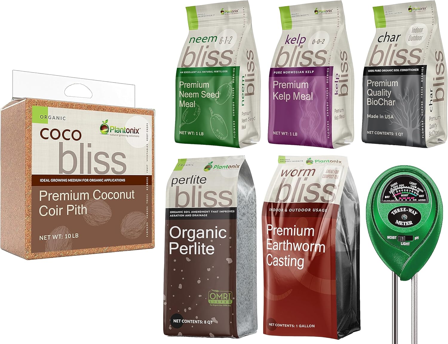 Organic Gardening Bundle with Coco Coir, Perlite, and More