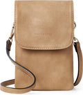 Vegan Leather Small Crossbody Phone Bag - Compact Triple Pocket