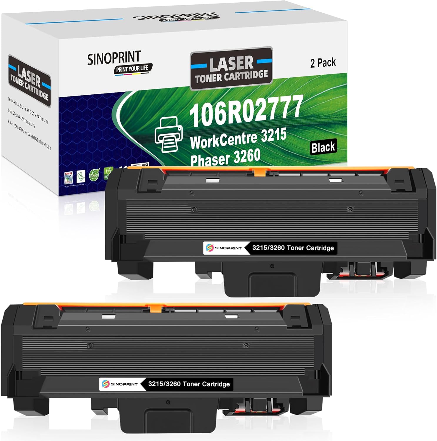 Compatible 106R02777 Toner Cartridge for Xerox Printers - 2-Pack