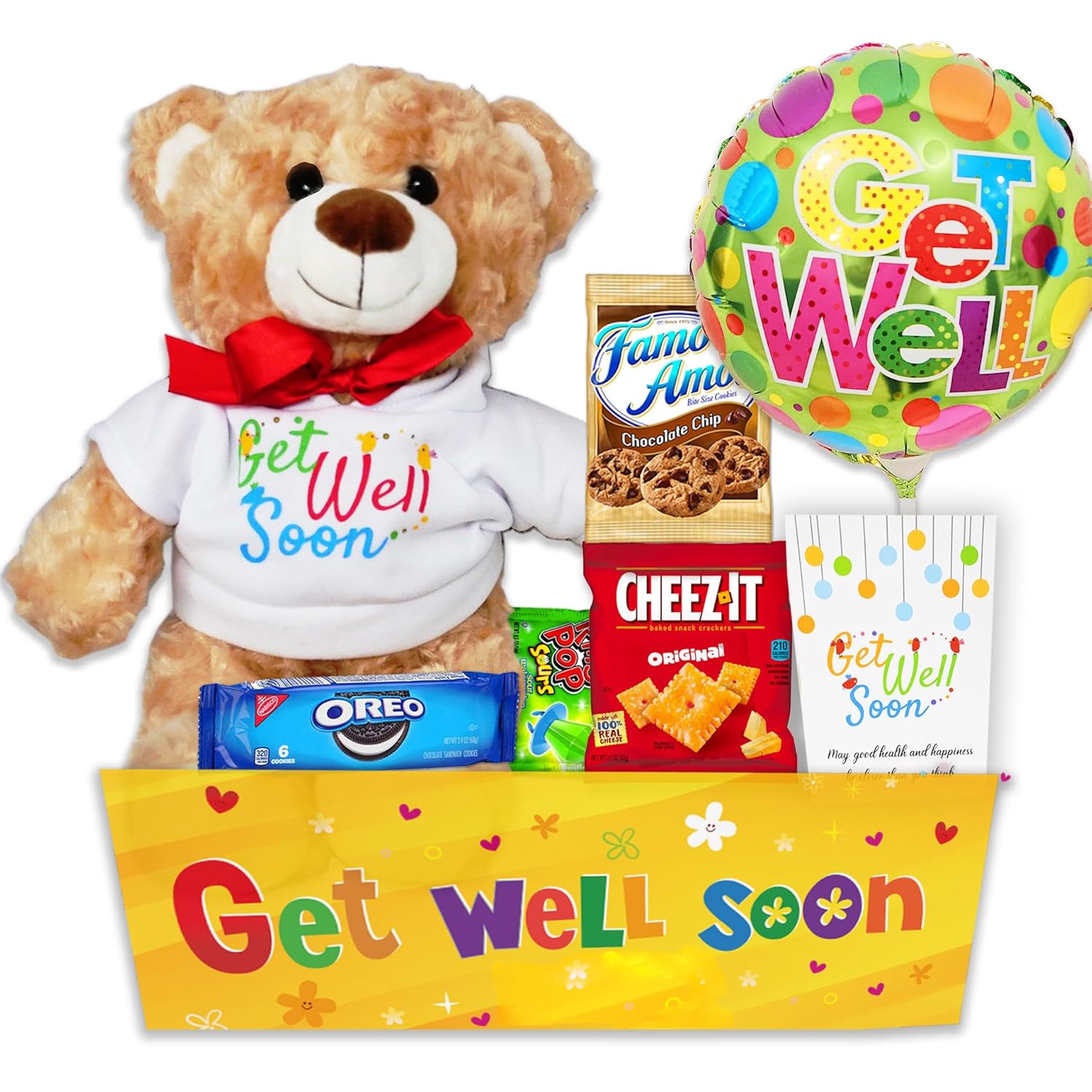 Ultimate Get Well Gift Basket for Kids with Teddy Bear & Snacks