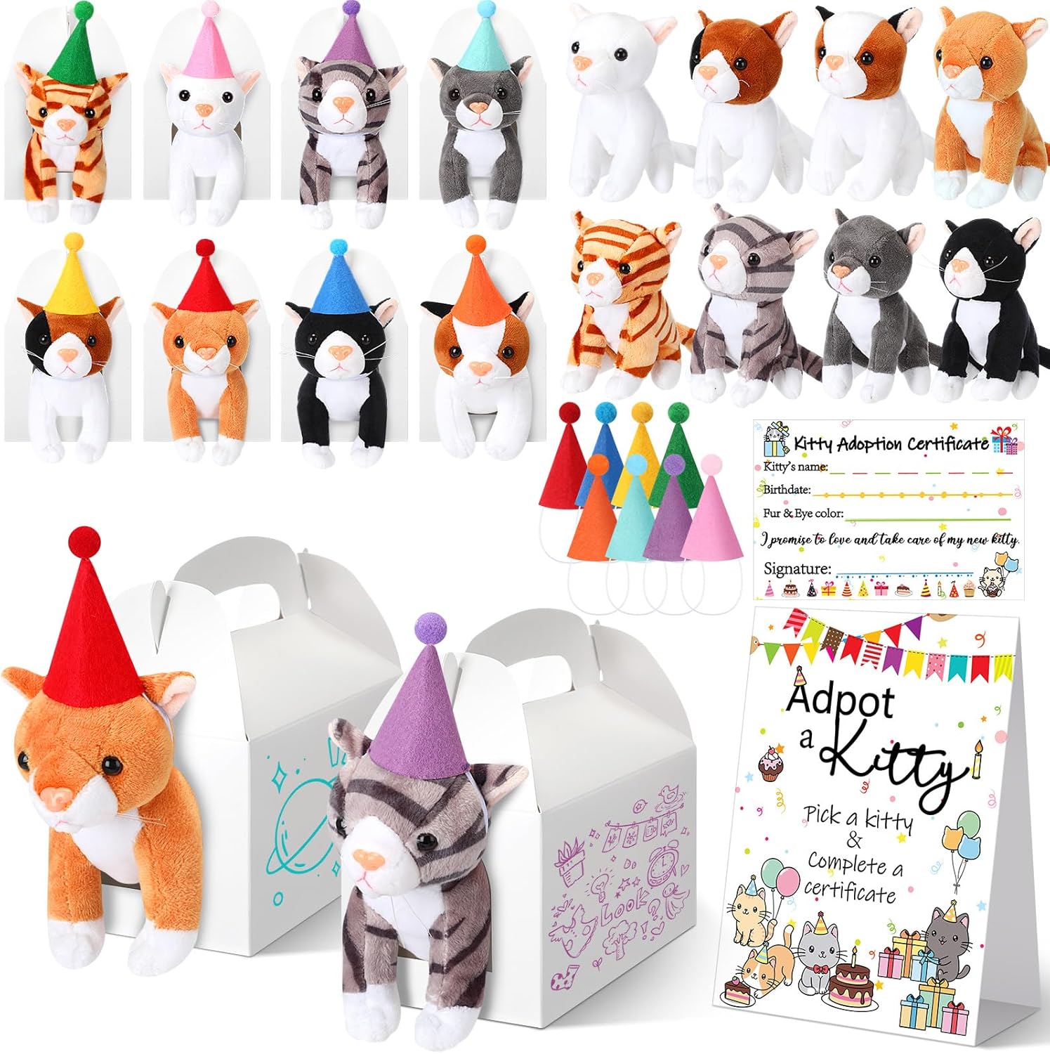 HyDren 33 Pcs Cat Adoption Party Favors for Fun Celebrations