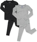 AVAUMA Stripe Pattern Baby Pajama Set - Soft Snug Ribbed Sleepwear our