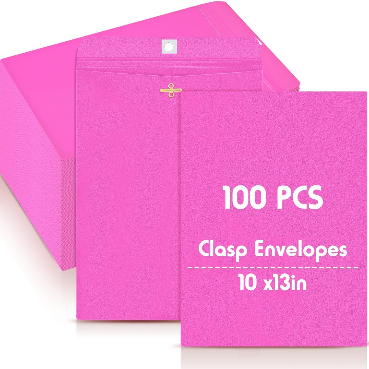 Geyee 100 Pcs Clasp Manilla Envelopes for Home Office Use
