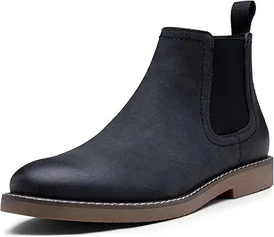 Vostey Chelsea Boots for Men - Classic Black Ankle Slip Ons
