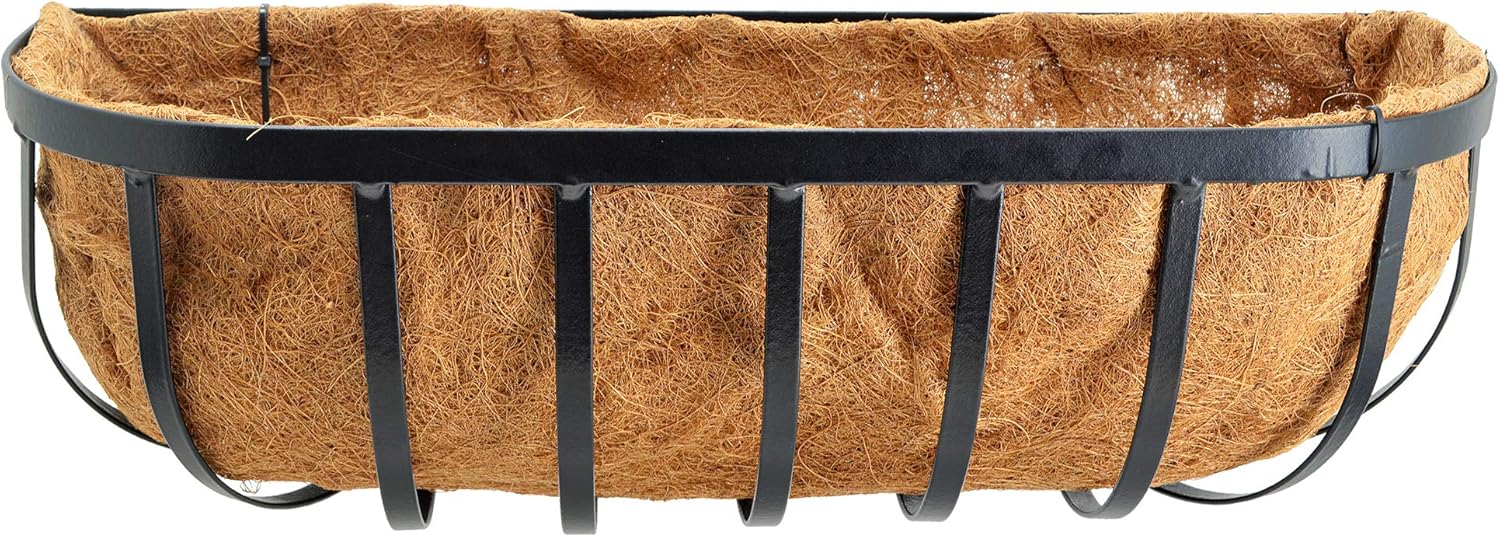24-Inch Wall Trough Planter with Natural Coconut Liner