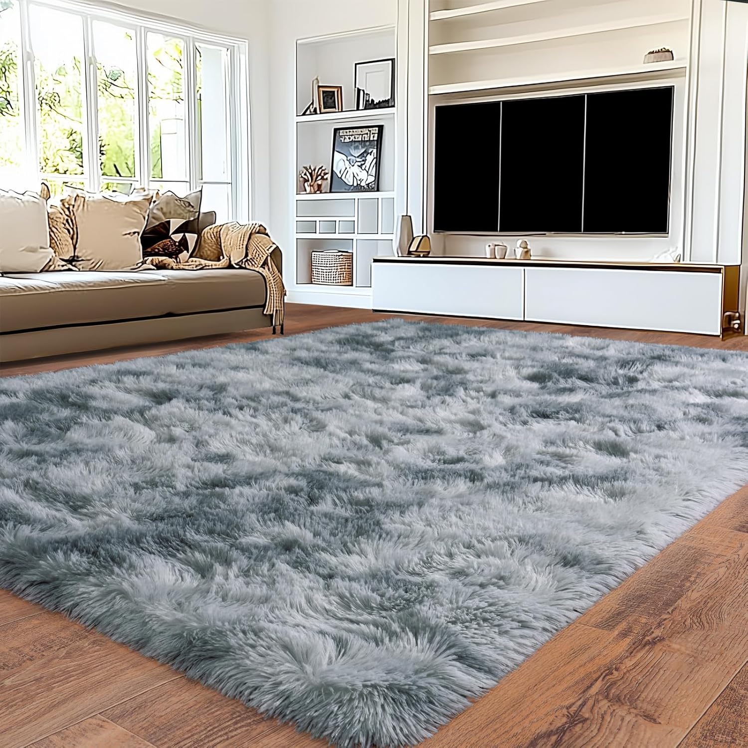 Ultra Soft Fluffy 8x10 Area Rugs for Living Room and Bedroom