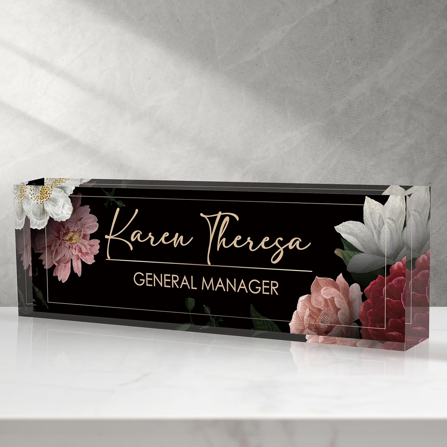 Custom Desk Name Plate - Personalized Appreciation Gift