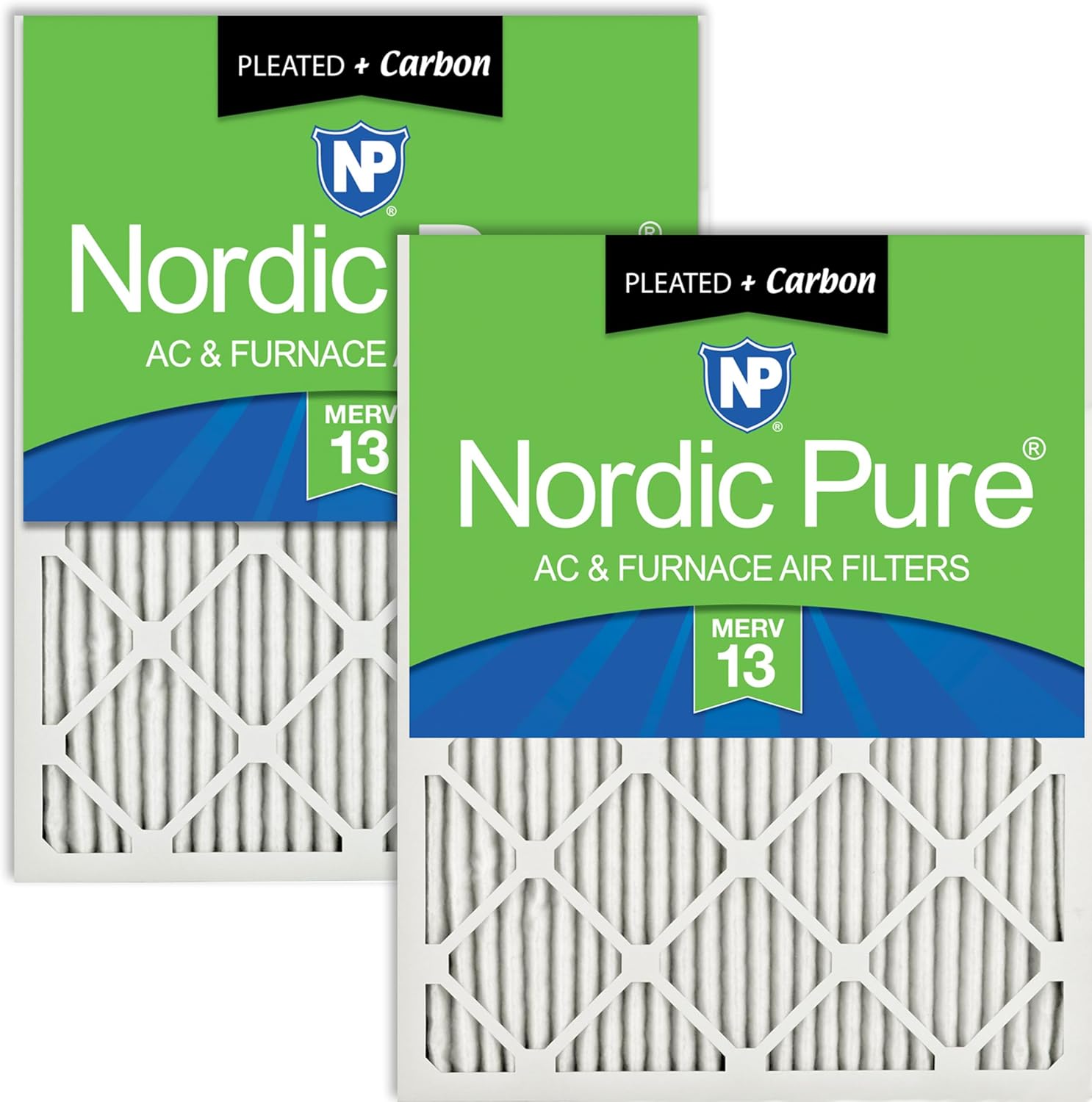 Nordic Pure 25x25x1 Pleated Air Filters with MERV 13 Plus Carbon