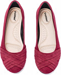 Veittes Women's Wide Width Flat Shoes - Comfortable Casual Ballet high