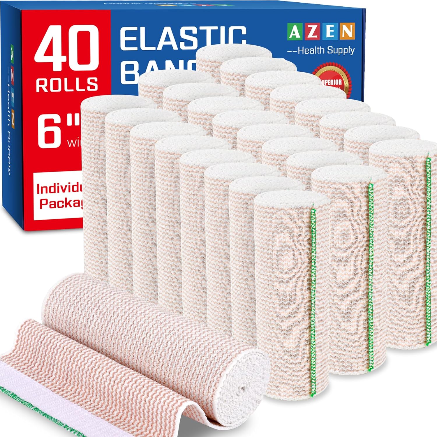 Premium 40 Pack Elastic Bandage Wrap for Compression Support