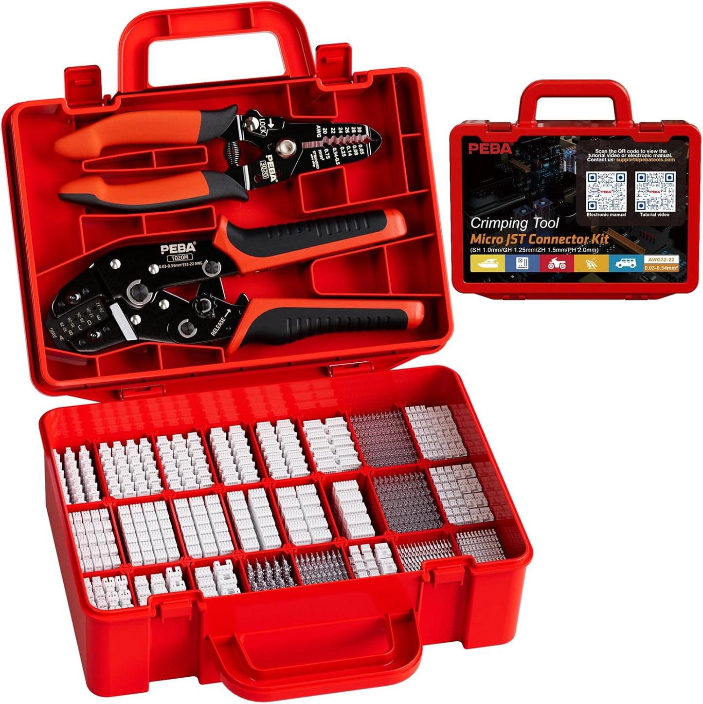 PEBA Crimping Tool and JST Connector Kit for Versatile Use