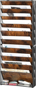 Hanging Wall File Holder 10 Tier Desk Mail Organizer - Space Saving